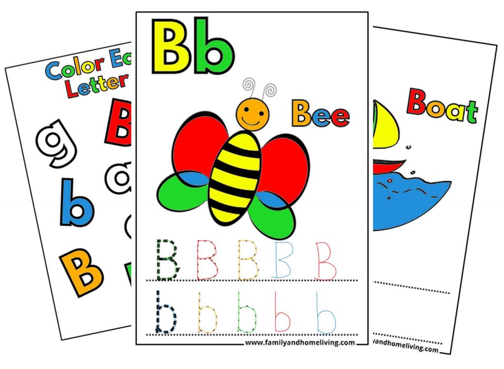 Letter B Coloring Pages and Worksheets