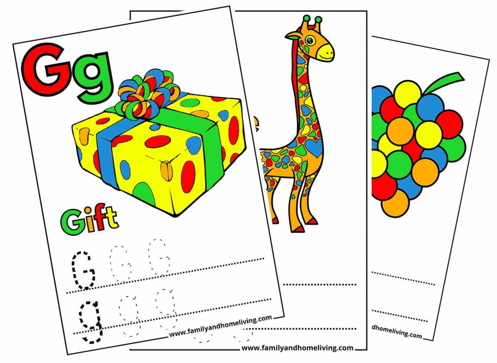 Letter G Coloring Pages and Worksheets