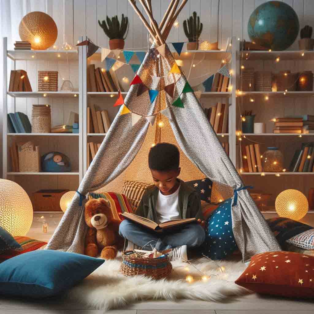 Boys reading corner and reading nooks