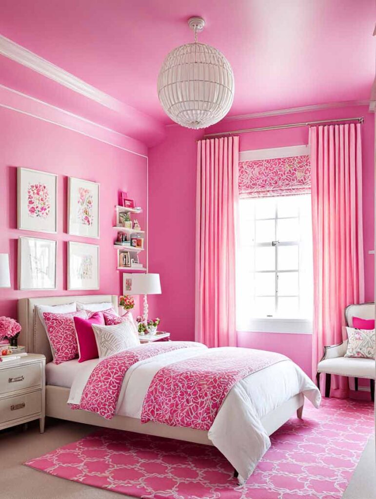 Barbie pink girls bedroom