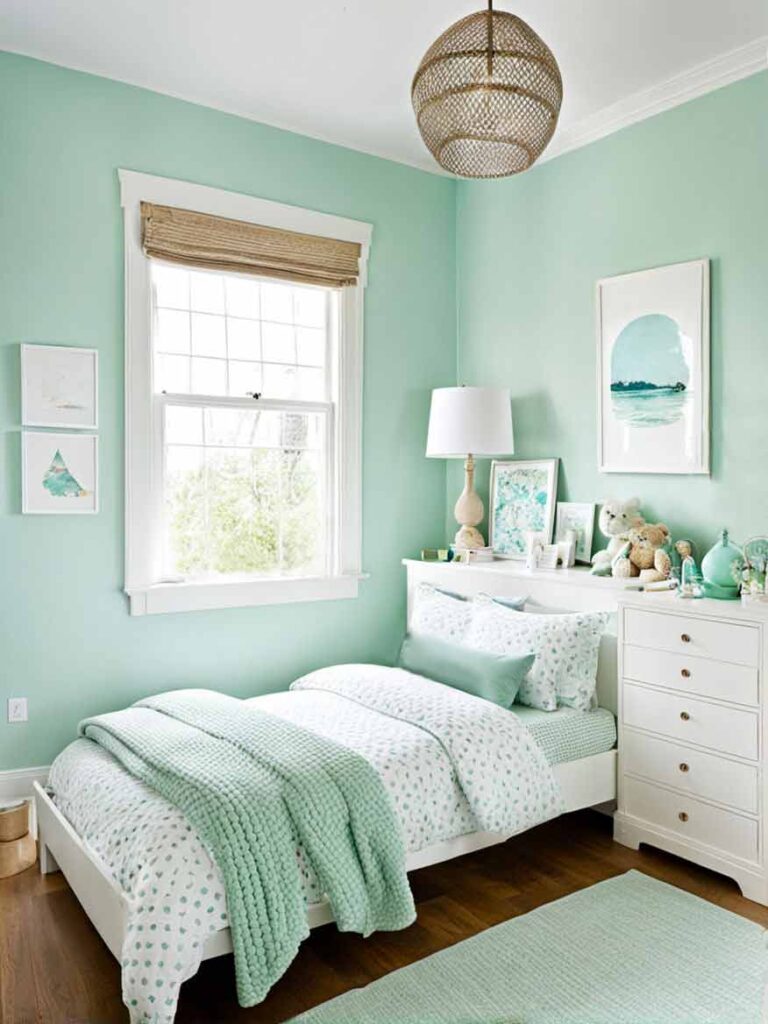 Seafoam green bedroom for teen girls